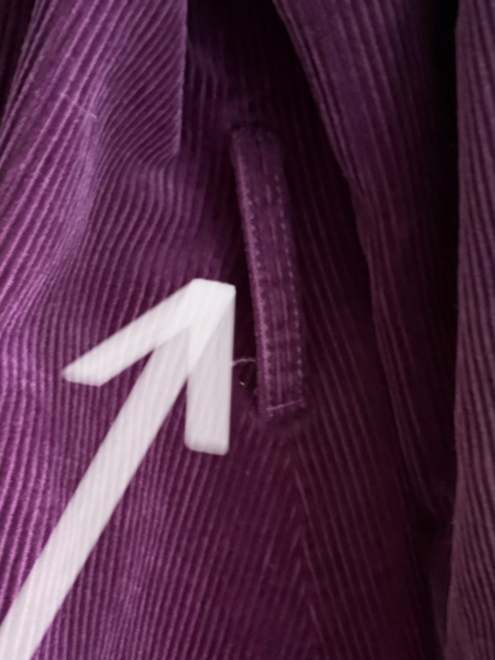 Vintage L.L. Bean Purple Corduroy Trench Coat Jacket with Lining #OKWF7 | Size M - Picture 7 of 7